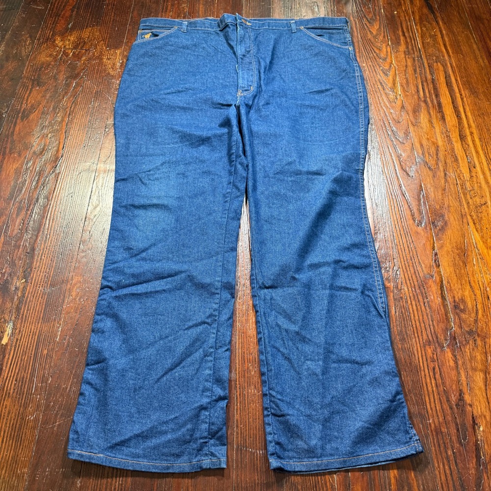 Vintage 80s Wrangler Jeans Mens 48x32 Blue Bootcut Denim Workwear 3BLW430B
